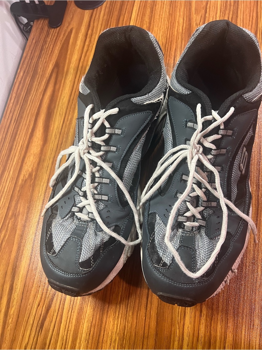 Women’s Athletic Sneakers - Gray and Black Lace-Up